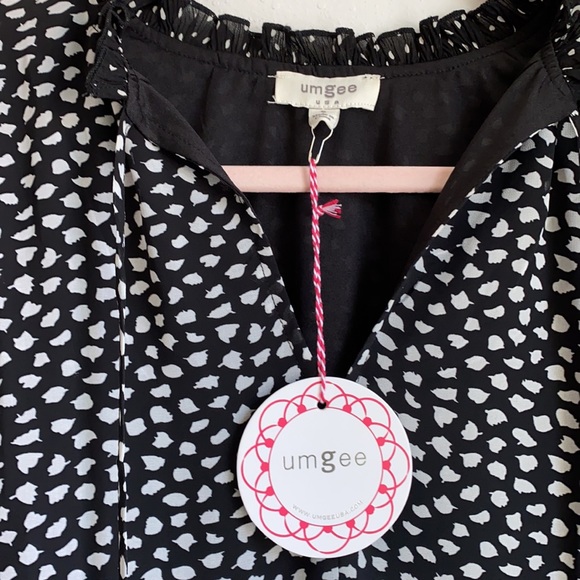 NWT Umgee ruffled trim vneck tunic mini dress size s - Picture 2 of 3